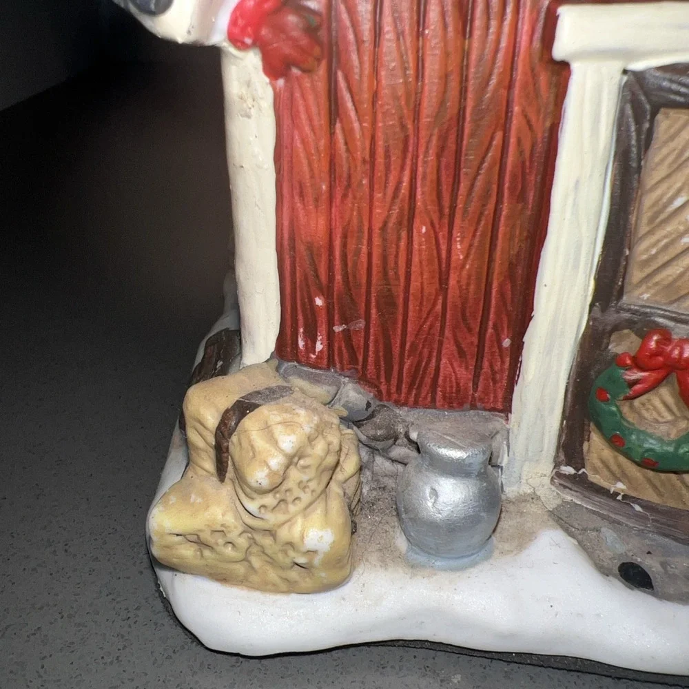 Holiday Time Christmas Village Country Barn Includes Cord Clear Bulb
